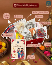 10 Piece Silver Rakhi Gift Hamper